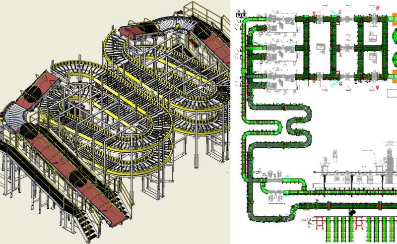 rendering of mechanical conveyors